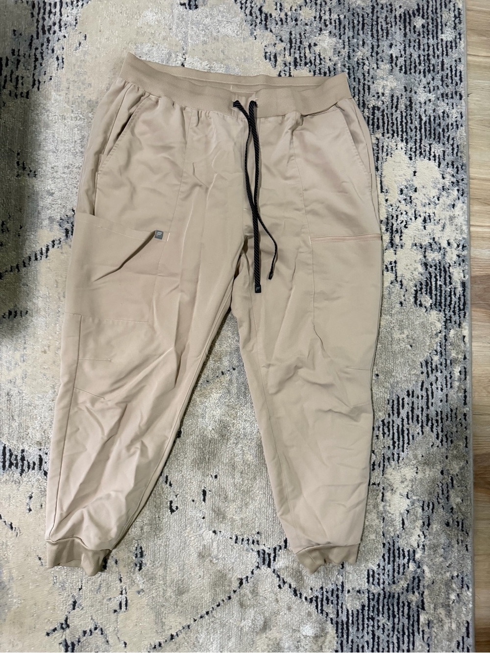 Fabletics Women's Jogger Pants - Beige with Black Drawstring